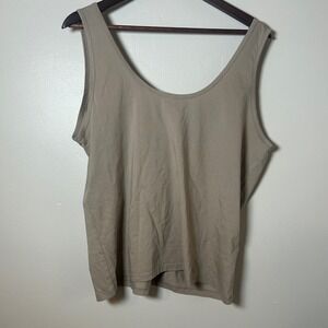 Abercrombie Fitch Essentials Tank Top Taupe V Neck Sleeveless Women's Size Large